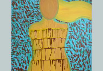 Abstract Figure Painting - Large Wall Art - Drip Painting - Home Decor - Office Decor - Wall Art - Poetry Art