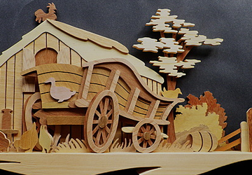 A wooden wall decoration