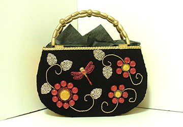 Black,Red and Gold Jeweled Tote bag