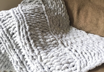 chunky chenile knit throw,large arm knit blanket