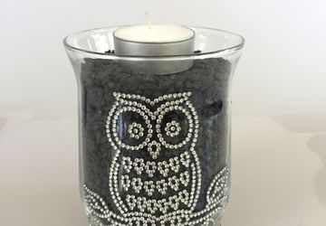 Decorative medium oval candle holder or vase