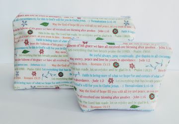 Bible Verses Matching Bag, Christian Cosmetic Bag, Religious Bag, Travel Pouch, Zipper Bag, Gift for Anyone, Religious Gift