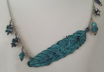 Native American Jewelry/Native American Feather Necklace/Tribal Necklace/Turquoise Necklace/Navajo Necklace/Feather Necklace/Gift For Her