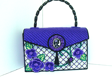 Purple and Black Sugar Skull handbag