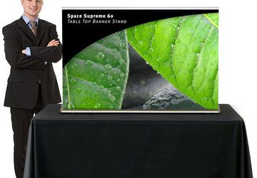 Stand Tall With The Space Supreme Table Top Retractable Banner Stand