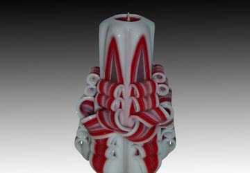 Unique handmade gift candle - Red candle - Hand Carved candles - 5 inch/ 12cm