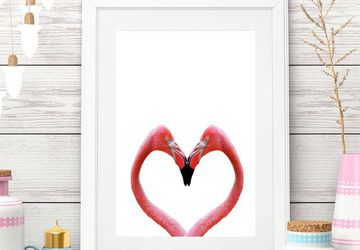 Flamingo printable | Printable art |Heart digital |