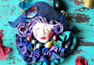 Necklace vintage ” The blue arlequin”