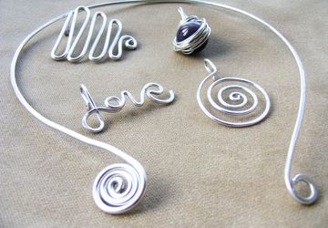 Multiple pendant choker aluminum necklace silver necklace wire wrapped necklace 4 in 1 necklace modern necklace hit necklace open necklace