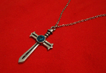 Silver Gothic Cross Necklace - Gothic Pendant - Cross Necklace - Sword Necklace - Alternative Jewelry - Gothic Medallion