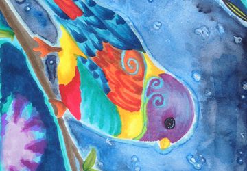 A souvenir card "Birds"