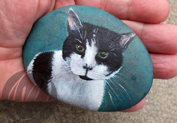 Pebble Pet Portrait commission - cats