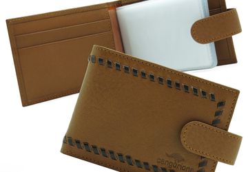 Leather handmade cardholder Cangurione 3312-004 DP/Tan