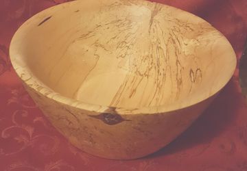 Handmade Spalted Birch Fruit Bowl , Decorative Bowl, Woodturning Bowl, Beautiful Wood Grain and Color
