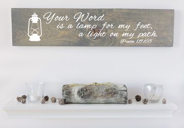 Your Word Is A Lamp Sign, Verse Sign, Christian Decoration, Christian Gift, Gifts for Her, Wood Wall Art, Christian Wall Art, Gifts for Wife