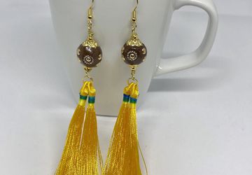 Long Tassel Jhumka Earring Kundan Jewelry Ethnic Brown Earrings Statement Boho Fashion Accessories Gift for her