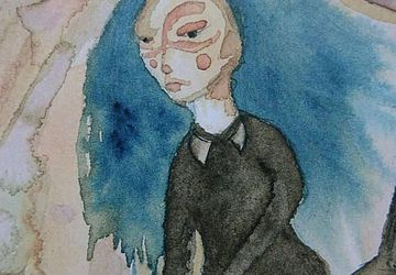 Flying witch under the moon