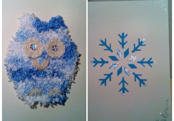 Original postcards with knitted owls