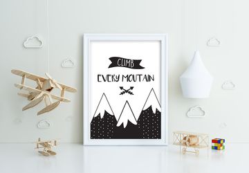 Climb every mountain, Playroom print, nursery wall decor, kids poster, nursery print, kids wall art, playroom poster, digital download.