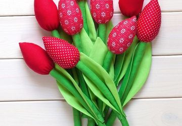 Fabric tulips handmade