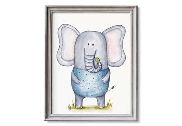 Printable Elephant Nursery Art, Watercolor Elephant Print, Safari Nursery Decor, Elephant Decor, Zoo Animals Art, 1st Birthady Gift