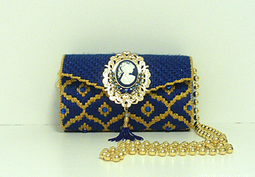 Royal Blue and Gold Clutch/Evening bag