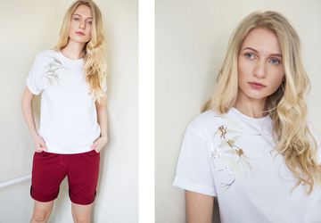 White t-shirt with martlets