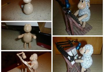 A toy sheep "Architect"