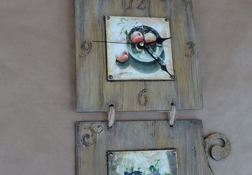 Panel clock "Fruit on the table"