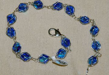Egyptian blue caged crystal bracelet