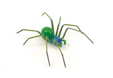 Green Garden Spider - Borosilicate Glass Sculpture by Rafael Glass