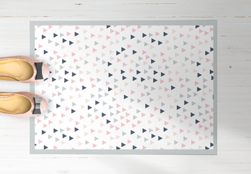 Geo Triangles, PVC Carpet, Home Decor, Area Rug, Floor Rug, Linoleum Rug, Kitchen Rug, Colorful Rugs, New Home Gift, Home Design