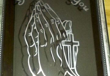 8x10 Etched God Bless You Hands Mirror