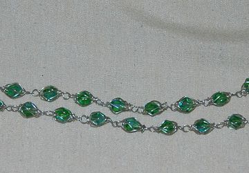 doubled green caged crystal bracelet