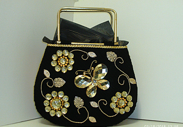 Black and Gold Jeweled tote bag