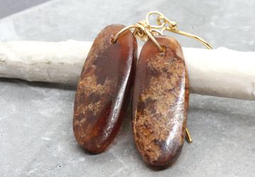 Garnet Gold Earrings Gold Filled Gemstone Jewelry January Birthstone Jewelry Stone Jewellery Handmade Accessories Brown Earrings