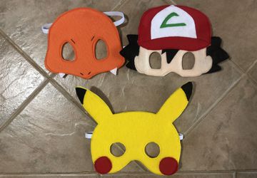 Felt Pokémon Inspired Masks, dramatic play, playtime fun, costume accessories