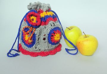 Make up bag Crochet purse Girls accessories Rainbow handbag