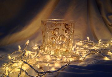 A golden candle holder