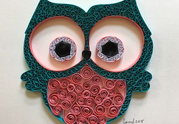 Wall decor, Quilling art, Animal art, Owl decor, Kids room decor, Baby gift, Woodland animals, Childrens art, Framed art, Baby shower gift