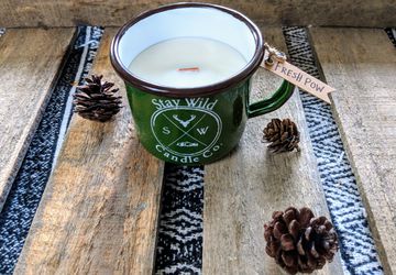 Fresh Pow _ Soy Wood Wick Candle in Reusable Camping Mug