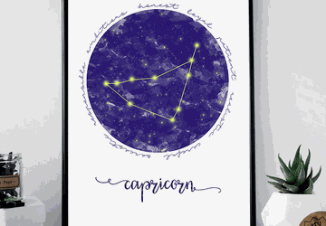 Capricorn zodiac sign printable wall art