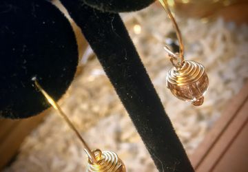 Czechoslovakian glass wire wrap earrings