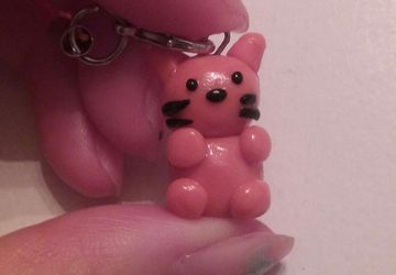 Cute small cat polymer clay charm