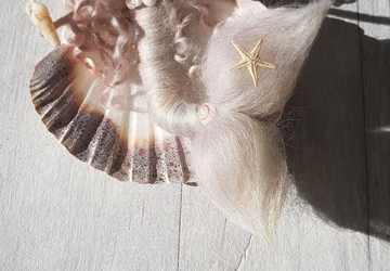 Rainbow Mermaid On A Shell, Mermaid, Felt Mermaid, Waldorf Inspired,