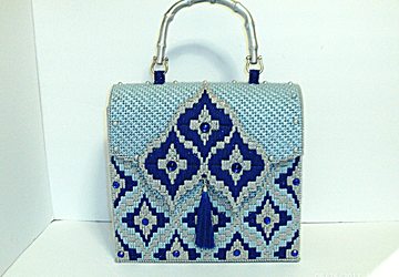 Royal Blue,Powder Blue and Sliver Large Handbag