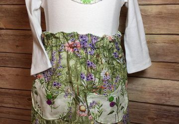 Onsie Set with Matching Skirt and Headband in Pink, Purple and Green (Free Shipping)