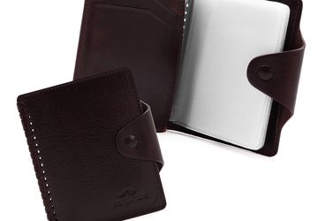 Leather cardholder with decorative plaiting Cangurione 3310 V/Chery