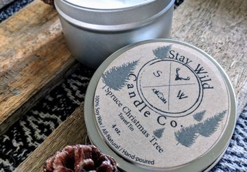 Spruce Christmas Tree_Travel Tin Soy Candle with Wooden Wick