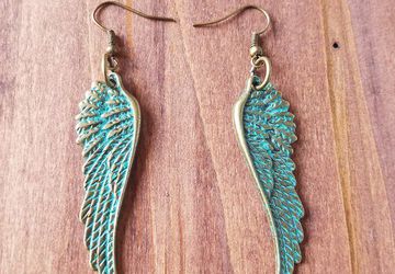 Angel Wings/Dangle Earrings/Patina Earrings/Steampunk Earrings/Christian Earrings/Bohemian Earrings/Gift For Her/Stocking Stuff